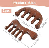 2-Piece Scalp Massage Comb Set - Wooden Wide-Tooth Comb - Wooden Scalp Massage Comb Unisex