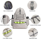 Backpack - Tennis Bag - Sports Bag - Waterproof Racket Bag - Suitable for multiple rackets with shoe compartment - Beige - Side View
