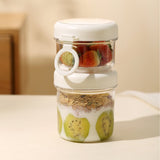 Yogurt Cup to Go - 880 mL - Muesli Cup - Oats Pots - Soup Cup - Lunch Cup - Lunch Pot - Leak-Proof - Insulated - with Spoon - Dishwasher Safe - White