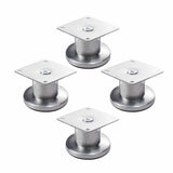 Adjustable Cabinet Legs - 4 Adjustable Furniture Legs Made of Stainless Steel (Silver) (3.8cm)