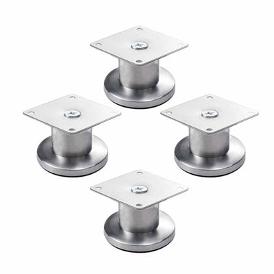 Adjustable Cabinet Legs - 4 Adjustable Furniture Legs Made of Stainless Steel (Silver) (3.8cm)