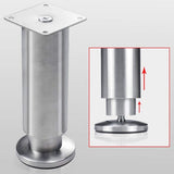 Adjustable Cabinet Legs - 4 Adjustable Furniture Legs Made of Stainless Steel (Silver) (3.8cm)
