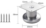 Adjustable Cabinet Legs - 4 Adjustable Furniture Legs Made of Stainless Steel (Silver) (3.8cm)