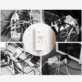 Self-adhesive - Desk socket holder - No perforation - Self-adhesive socket holder - Cable management - No perforation surge protection - Power strip holder bracket (4 pieces) - 45-Degree Angle