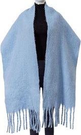 Scarf - Women's Winter Scarf - Warm and Thick Knitted Checked Scarf - Blanket Scarf - Stylish Gift - A Gift for Her (Light Blue)