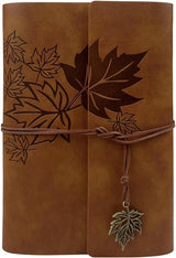 Notebook - Unisex Journal - Leather Sketchbook - Classic Spiral Binding - Travel Journal - Includes Unprinted Kraft Paper - Replaceable Inserts, Ideal Gift (Brown, A6 Paper)