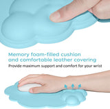 Mouse Pad - Mouse Pad with Wrist Rest - Ergonomic Mouse Pad - Mouse Pad with Leather Surface, Suitable for Computers, Laptops, Office, Home and Travel, with Non-Slip Bottom - Blue - Side View