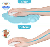 Mouse Pad - Mouse Pad with Wrist Rest - Ergonomic Mouse Pad - Mouse Pad with Leather Surface, Suitable for Computers, Laptops, Office, Home and Travel, with Non-Slip Bottom - Blue - Rear View