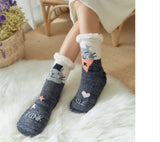 House Socks (1 pair) - Floor Socks - Slipper Socks - Women's House Socks - Fleece Lining - Non-Slip House Socks - Christmas Gift