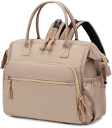 Convertible Diaper Bag - Wide Opening - 14 Pockets - Stylish - Baby Changing Bag - with Stroller Buckle - Diaper Bag - Waterproof (Off-White)