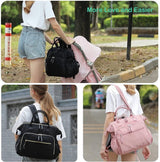 Convertible Diaper Bag - Wide Opening - 14 Pockets - Stylish - Baby Changing Bag - with Stroller Buckle - Diaper Bag - Waterproof (Off-White)