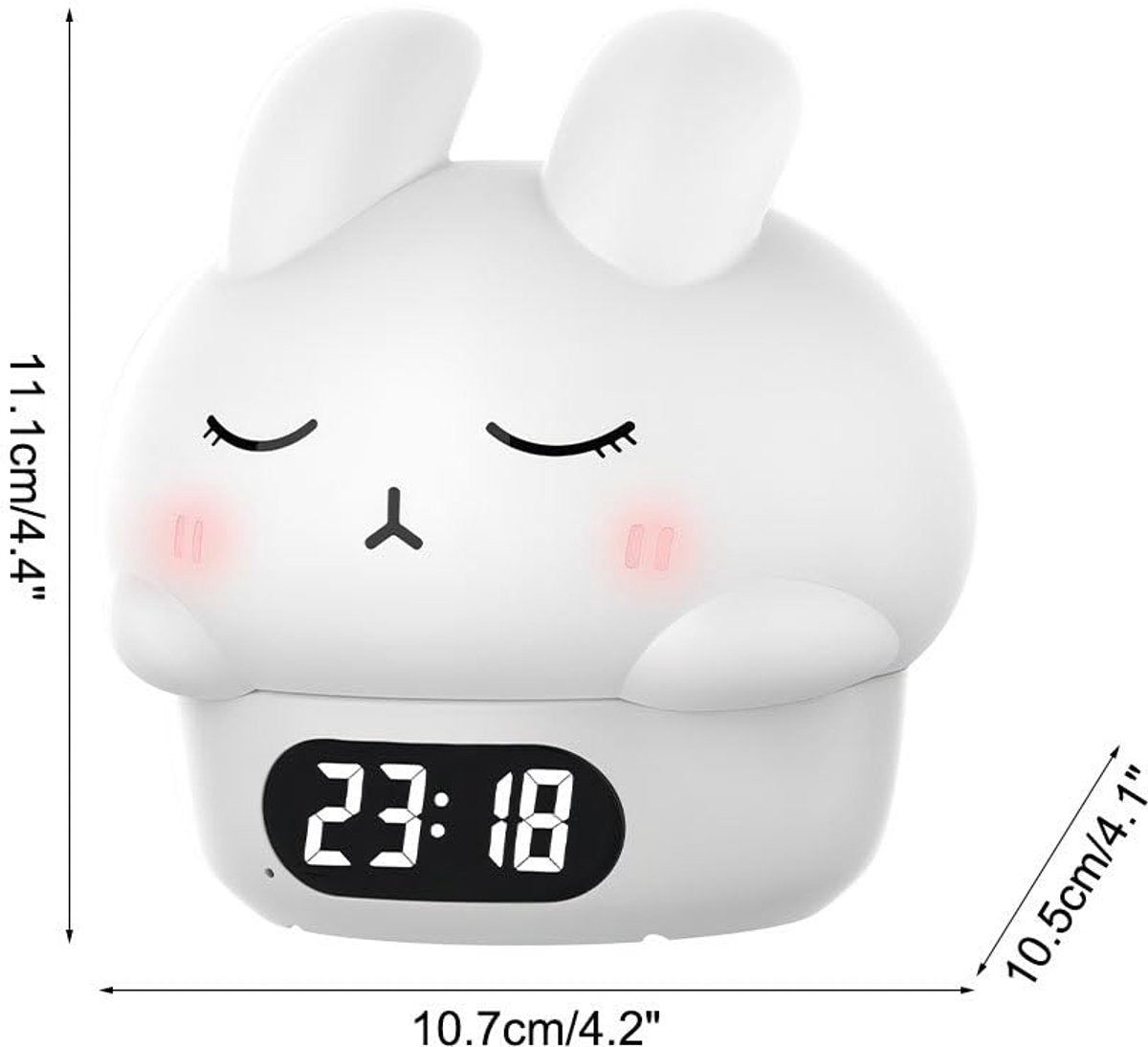 Children's Night Light - Table Lamp for Bedroom - Cute Rabbit Shape - Cartoon Bedside Lamp - Baby Night Light (White)