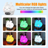 Children's Night Light - Table Lamp for Bedroom - Cute Rabbit Shape - Cartoon Bedside Lamp - Baby Night Light (White)