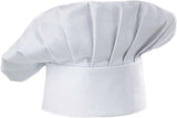 Apron and Hat Set - Adjustable Chef's Hat and Apron - Unisex Baker's Clothing (White) - Front View