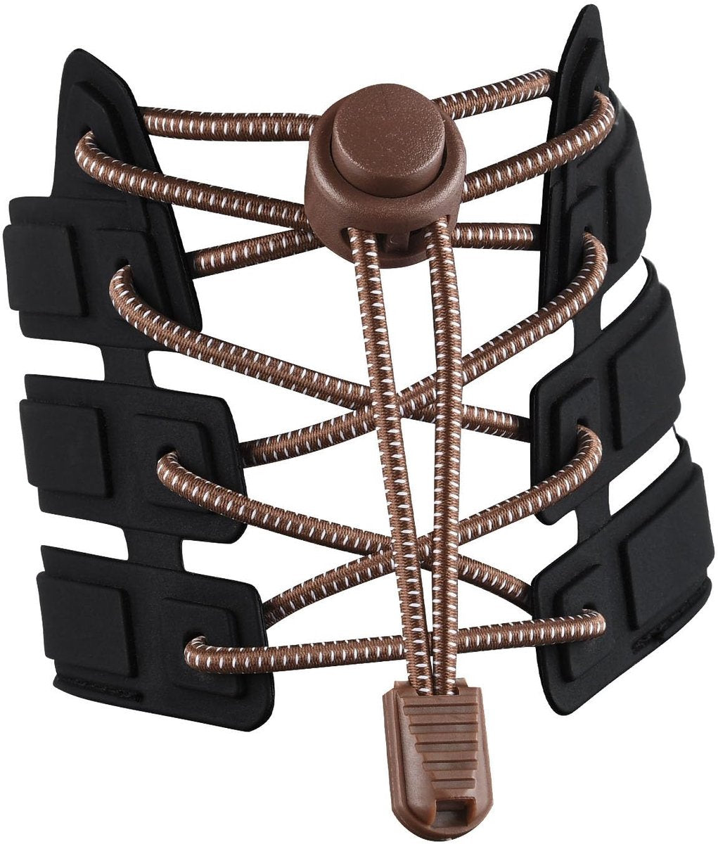 Sneaker Laces 120CM suitable for Sneakers - Elastic laces without a knot - Suitable for students and adults - With strong buckle and quick-release function (Coffee)