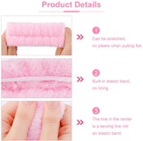 Winter Headband for Women - Set of 4 - Pink Makeup Headband and Wristband Set - Suitable for Facial Cleansing and Skin Care - Christmas Gift - Birthday Gift, Gift for Girls