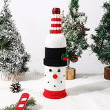 Wine Bottle Cover - Christmas Wine Bottle Cover - Hand-Knitted Cartoon Decorated Bottle Cover - Christmas Gifts for Adults - Perfect for Holiday Party Decorations (3-Piece Set)