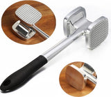 Meat Hammer Aluminum - Meat Tenderizer - Meat Beater - Kitchen Utensils - Silver Colored - BBQ Accessories - 45-Degree Angle