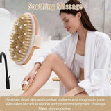 Bath Brush - Body Brush - Natural Bristles - Massage Brush - Shower Brush - Exfoliating Brush - Sauna Brush - Improves Blood Circulation - Lymphatic Function - Removes Dead Skin Cells - Front View