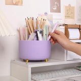 Storage Box - Rotating purple organizer for pens and art supplies - Storage box with compartments - Rotatable - Suitable for offices, schools and homes - 45-Degree Angle