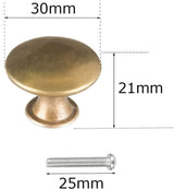 Cabinet Door Handles - Brass Door Handles - Antique Brass Handles - Cabinet Handles - 20 Items - Side View