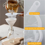 2-Piece Food Strainer - Mesh Sieve - Sieve Filter - Reusable Strainer - for Oil, Coffee, Tea, Juice, Wine (200 Mesh) - White - Top-Down View