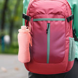 Water Bottle - Collapsible Water Bottle - Silicone Water Bottle - 600ml - Heat Resistant, Drop Resistant - Essential for Outdoor Travel (Green) - Top-Down View