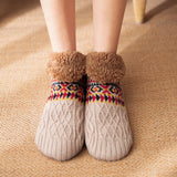 Socks - Fall/Winter Floor Socks - Warm House Socks - Postpartum Socks - Snow Socks - Blanket Socks - Slipper Socks - Unisex - Non-Slip-L - Front View
