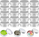 Small Tins with Lids - Pack of 20 - Dispensing Containers - 20ml Reusable Aluminum Tins and Refillable Small Tins with Screw Cap, Travel Sample Containers - Suitable for storing nail art supplies, jewelry, badges, sweets, etc. - Rear View