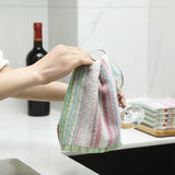 Tablecloth - Children's Towels - Mixed Colors - Super Absorbent - Kitchen Towels - Cotton Cleaning Cloths - 8 Pack (30 cm x 30 cm) - Side View