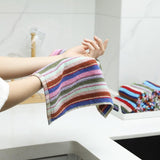 Tablecloth - Children's Towels - Mixed Colors - Super Absorbent - Kitchen Towels - Cotton Cleaning Cloths - 8 Pack (30 cm x 30 cm) - Top-Down View