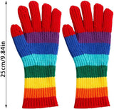 Knitted Gloves - Gloves - Rainbow Gloves - Warm Gloves - Touchscreen Compatible Gloves - Unisex - Suitable for Cold Weather, Sports, Travel, Driving, Skating, Skiing - Christmas Gift - Birthday Gift - Rear View