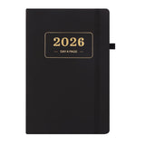 2026 Daily Planner – 2026 Adult Agenda – 1 Day on 1 Page – 365 Day Planner & Notebook – 14.0*20.8cm – Black