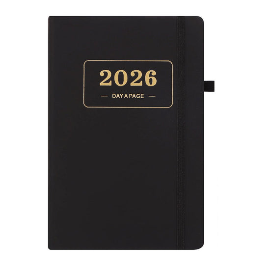 2026 Daily Planner  2026 Adult Agenda  1 Day on 1 Page  365 Day Planner & Notebook  14.0*20.8cm  Black