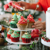 Teaspoons - 4 spoons - Christmas tableware - Silver dessert spoons - Decorated with Christmas trees, reindeer, snowmen and Santa Claus - Suitable for desserts, tea and soup - Side View