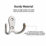 Double Hook - Chrome Double Coated Hook - Clothes - Bathrobe - Towel - Bathroom Bedroom Door Wall 6 Pieces - Side View