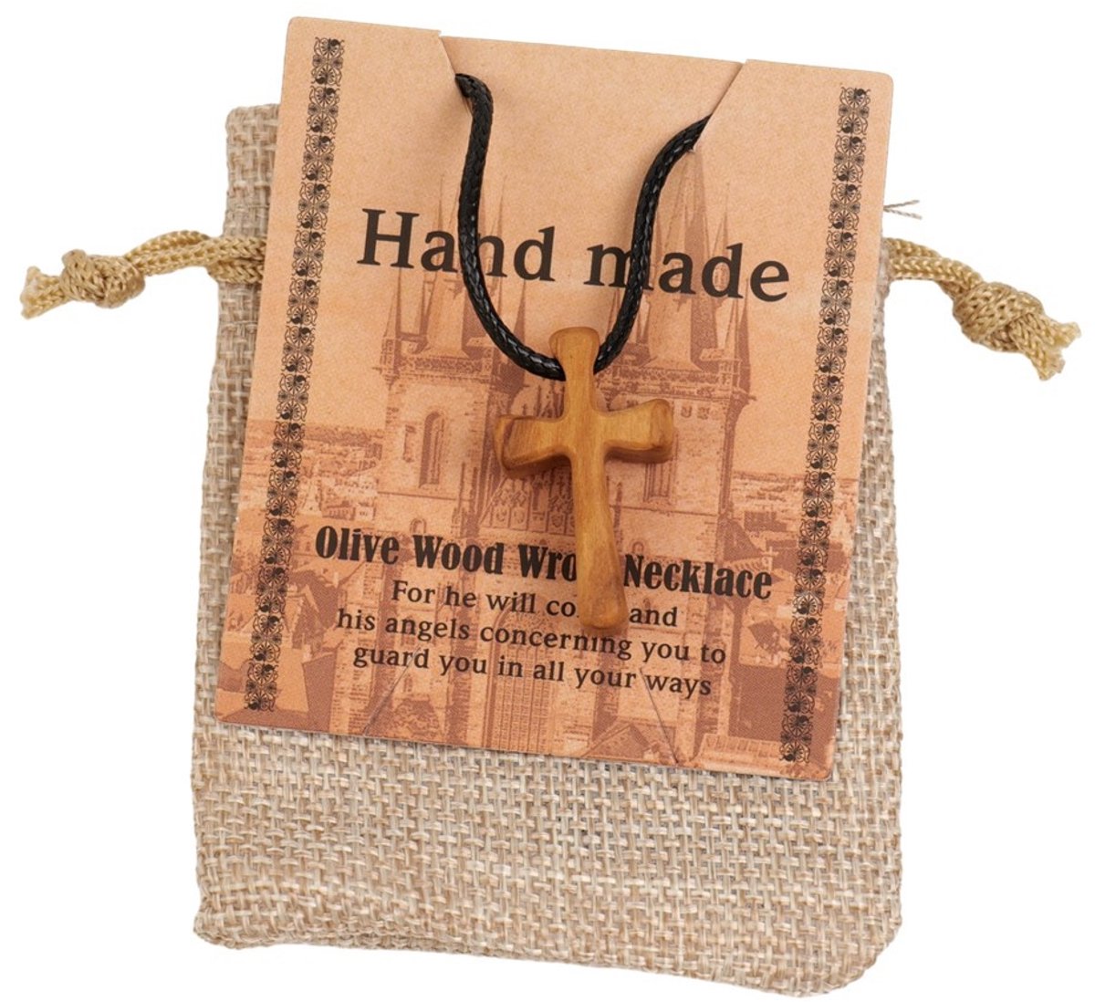 Olive Wood Cross Necklace - Simple and Personalized
