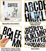 letter stickers - 10-sheet vinyl letter stickers - 2-inch self-adhesive alphabet and number stickers - waterproof - suitable for mailboxes, windows, doors, cars, boats, house numbers (black) - 45-Degree Angle