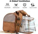 Travel Basket for Cats and Dogs - Carrier for Cats and Dogs - Travel Bag for Cats and Dogs - Dog Carrier - Cat Carrier - up to 10 lbs - brown - Front View
