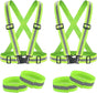 Two-piece reflective vest with 2 reflective armbands - High visibility reflective vest - Reflective safety vest - Adjustable lightweight elastic straps - Suitable for running, cycling and walking
