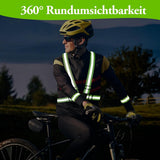 Two-piece reflective vest with 2 reflective armbands - High visibility reflective vest - Reflective safety vest - Adjustable lightweight elastic straps - Suitable for running, cycling and walking