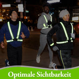 Two-piece reflective vest with 2 reflective armbands - High visibility reflective vest - Reflective safety vest - Adjustable lightweight elastic straps - Suitable for running, cycling and walking - 45-Degree Angle