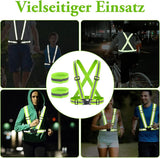 Two-piece reflective vest with 2 reflective armbands - High visibility reflective vest - Reflective safety vest - Adjustable lightweight elastic straps - Suitable for running, cycling and walking