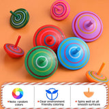 30 Children's Spinning Tops - Creative Mini Wooden Spinning Tops - Perfect as a birthday or Christmas gift for children aged 3 to 7 (random colors) - 45-Degree Angle