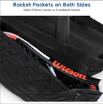 Backpack - Tennis bag - Handbag - Sports bag - Waterproof racket bag - Suitable for multiple rackets with shoe compartment - Black