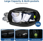 Backpack - Tennis bag - Handbag - Sports bag - Waterproof racket bag - Suitable for multiple rackets with shoe compartment - Black