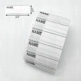 200 pcs iron-on name labels with pen - washable labels - woven labels for clothing, school uniforms, bags, towels, hats, gloves, scarves - 45-Degree Angle