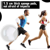 Elbow Pads - 1 Pair Arm Support Fitness Arm Knee Pads - Breathable Anti-Impact Sponge Elbow Pads - Suitable for Basketball, Football, Tandem Elbow Pads, Volleyball, White - Front View