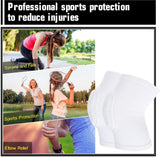 Elbow Pads - 1 Pair Arm Support Fitness Arm Knee Pads - Breathable Anti-Impact Sponge Elbow Pads - Suitable for Basketball, Football, Tandem Elbow Pads, Volleyball, White - Side View