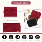 Wide Headbands for Women - Bohemian Style - 6-Pack - Oversized Turban Headbands - Scrunchies - Casual Wear - Sportswear - Cosmetics - Yoga Accessories - 45-Degree Angle